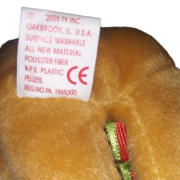 TY Jingle Beanies GIFTS Happy Holidays Present Stuffed Bear Plush Ornament 2005 - Picture 7 of 8